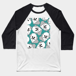 Origami Puppy Teal Baseball T-Shirt